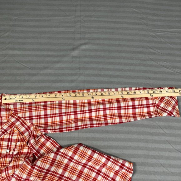 True Religion Shirt Mens Large Western Pearl Snap Long Sleeve Plaid Cotton Cuff - Picture 13 of 16